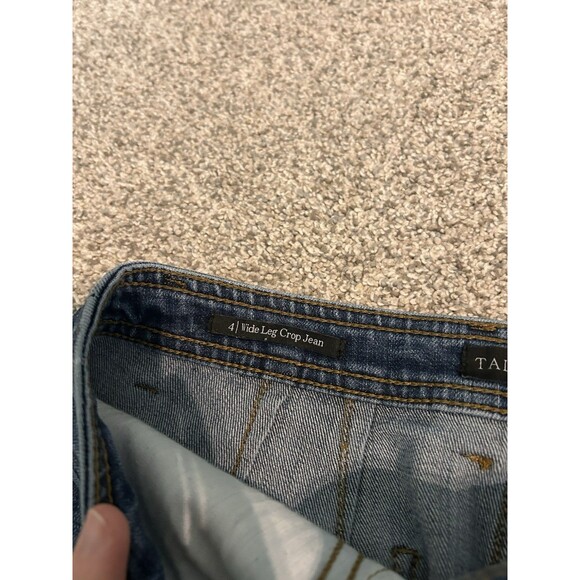 Talbots Jeans Womens‎ 4 Wide Leg Crop Med Dark Wash Baggy Loose Stretch Denim - Picture 4 of 8